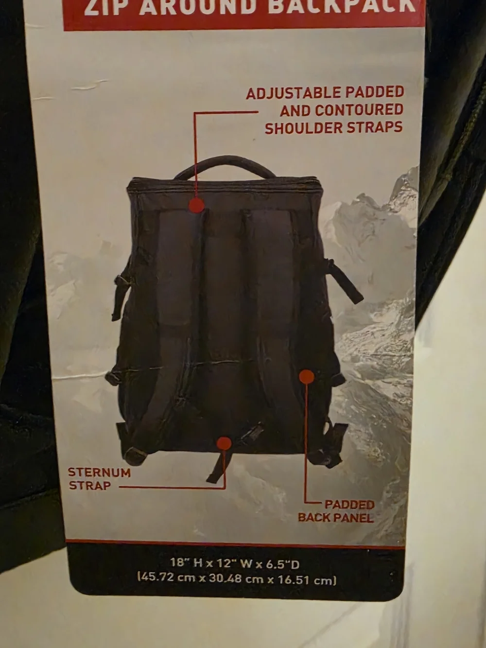 SwissTech Black Zip-Around Backpack